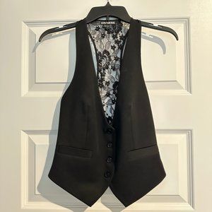 Express Dressy Black Lace Vest Size 6
